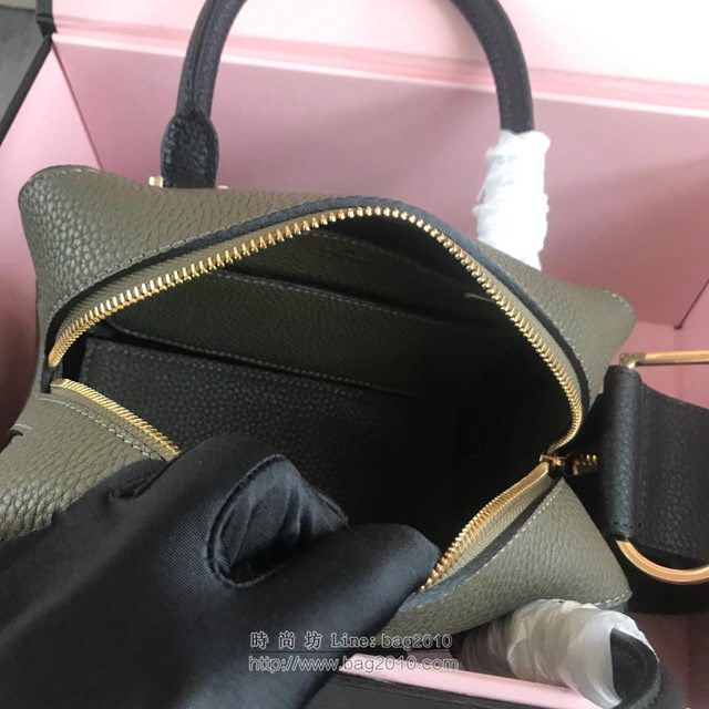DELVAUX女包 Delvau單肩斜挎包 半手工Cool box 小號 德爾沃女手提包 手拎包 綠黑  fcs1177